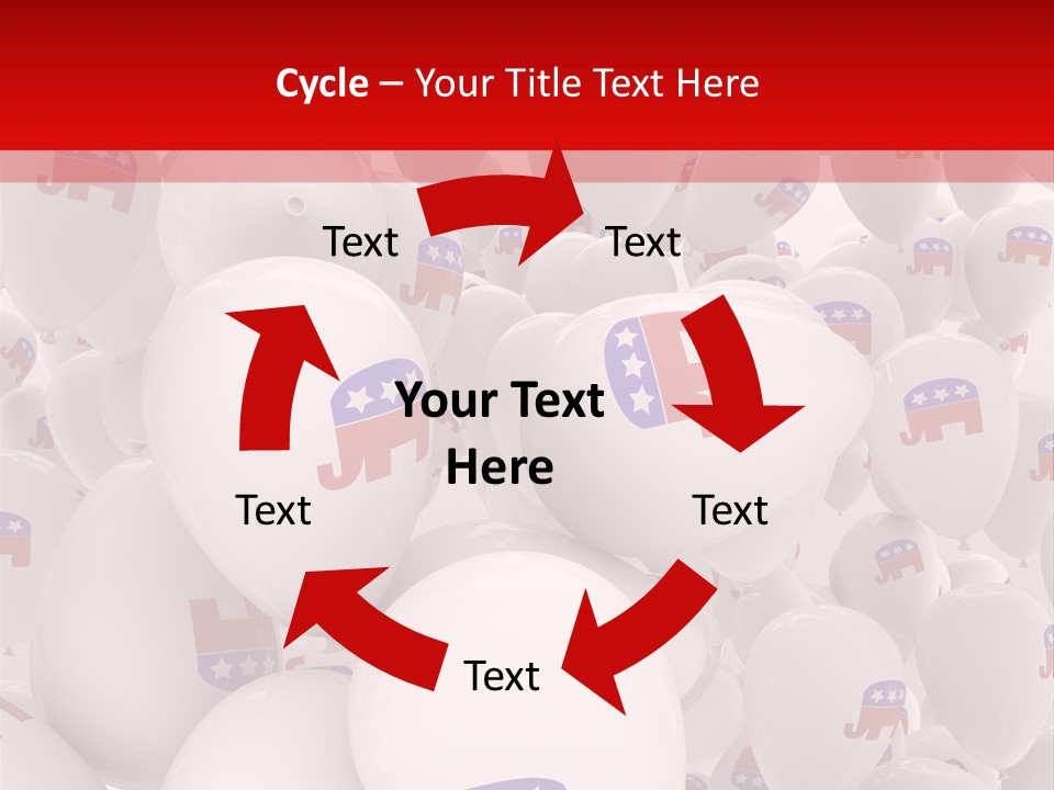 A Group Of Balloons With Republican Symbols On Them PowerPoint Template