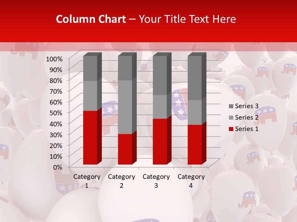 A Group Of Balloons With Republican Symbols On Them PowerPoint Template