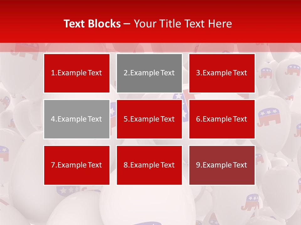 A Group Of Balloons With Republican Symbols On Them PowerPoint Template