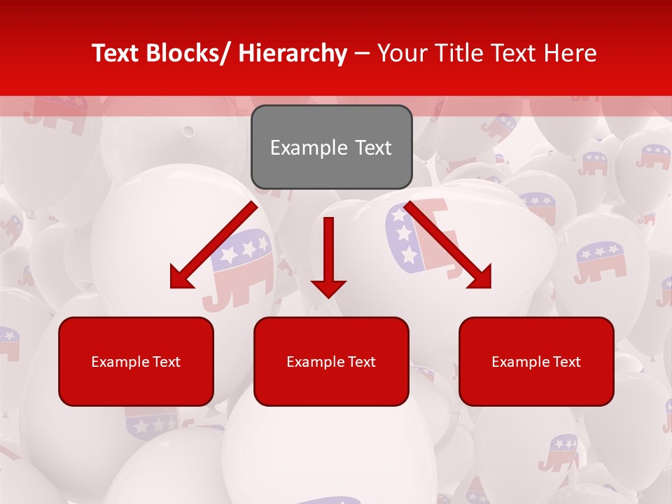 A Group Of Balloons With Republican Symbols On Them PowerPoint Template
