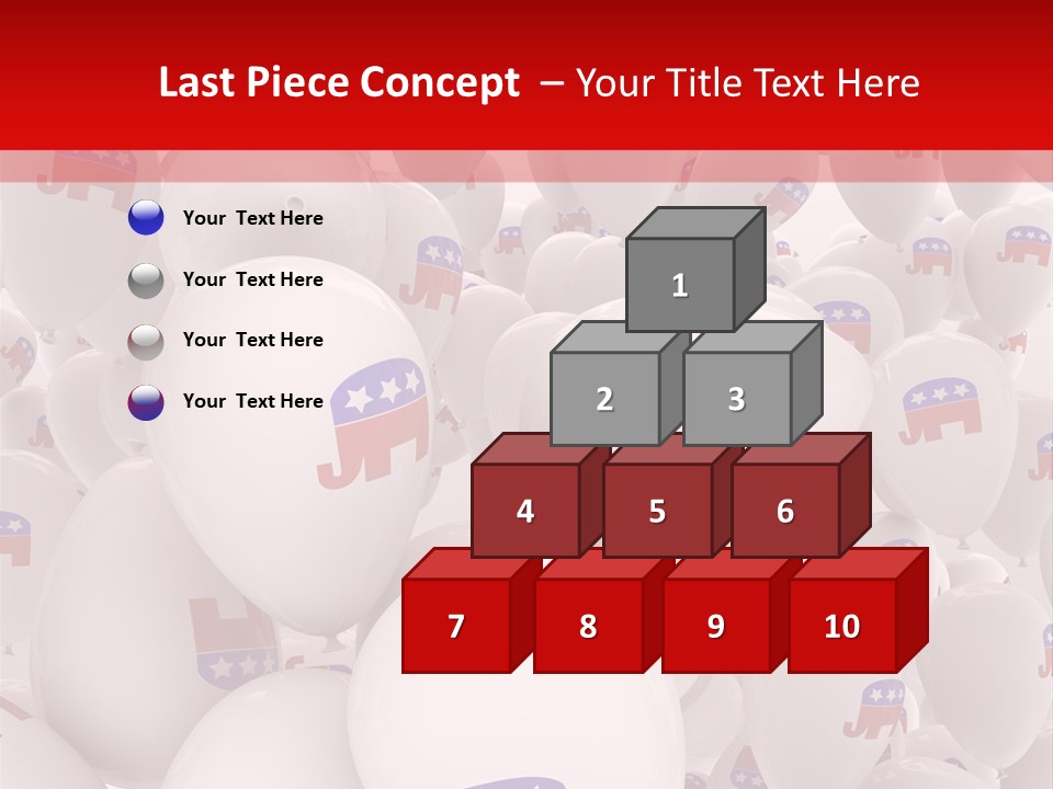 A Group Of Balloons With Republican Symbols On Them PowerPoint Template