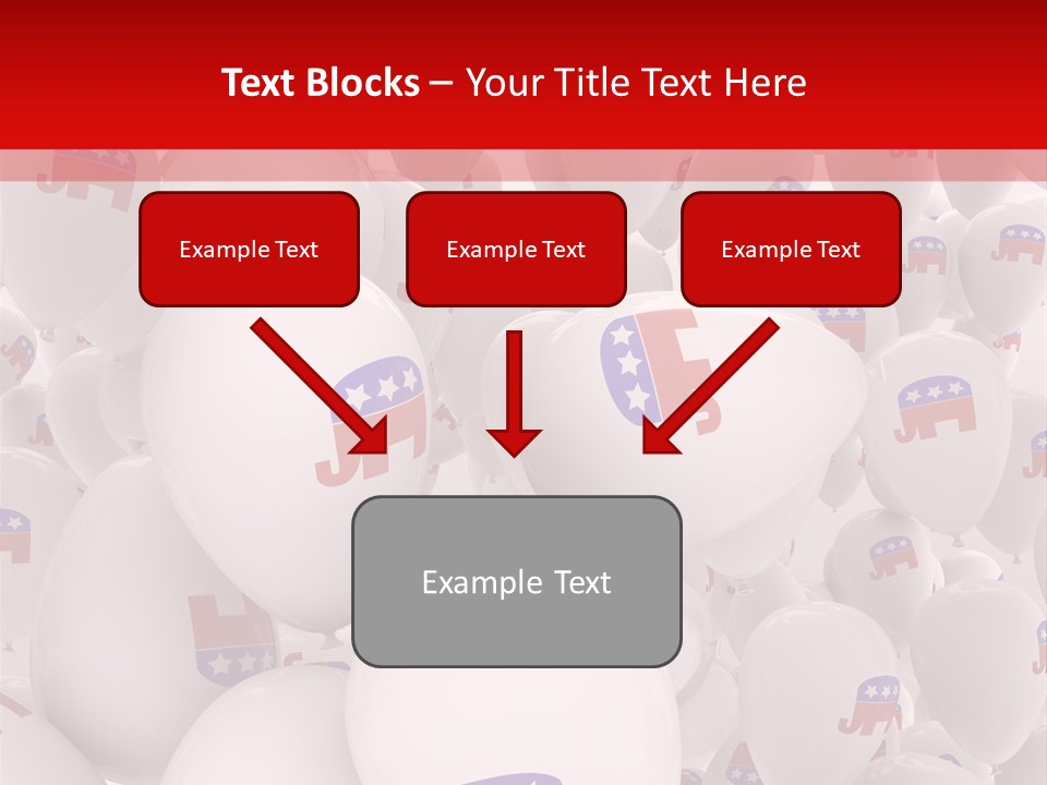 A Group Of Balloons With Republican Symbols On Them PowerPoint Template
