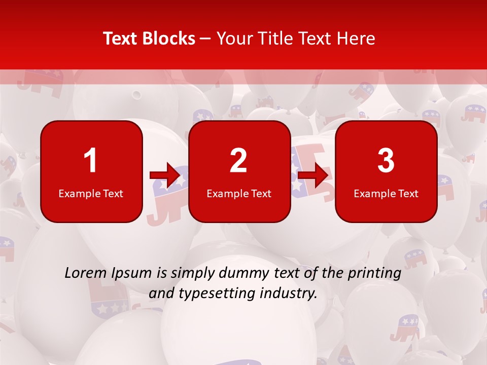 A Group Of Balloons With Republican Symbols On Them PowerPoint Template