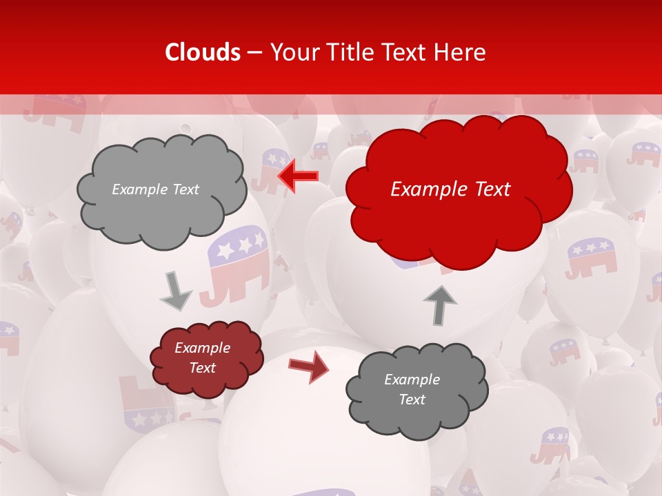A Group Of Balloons With Republican Symbols On Them PowerPoint Template
