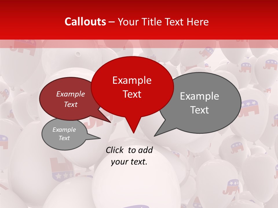 A Group Of Balloons With Republican Symbols On Them PowerPoint Template