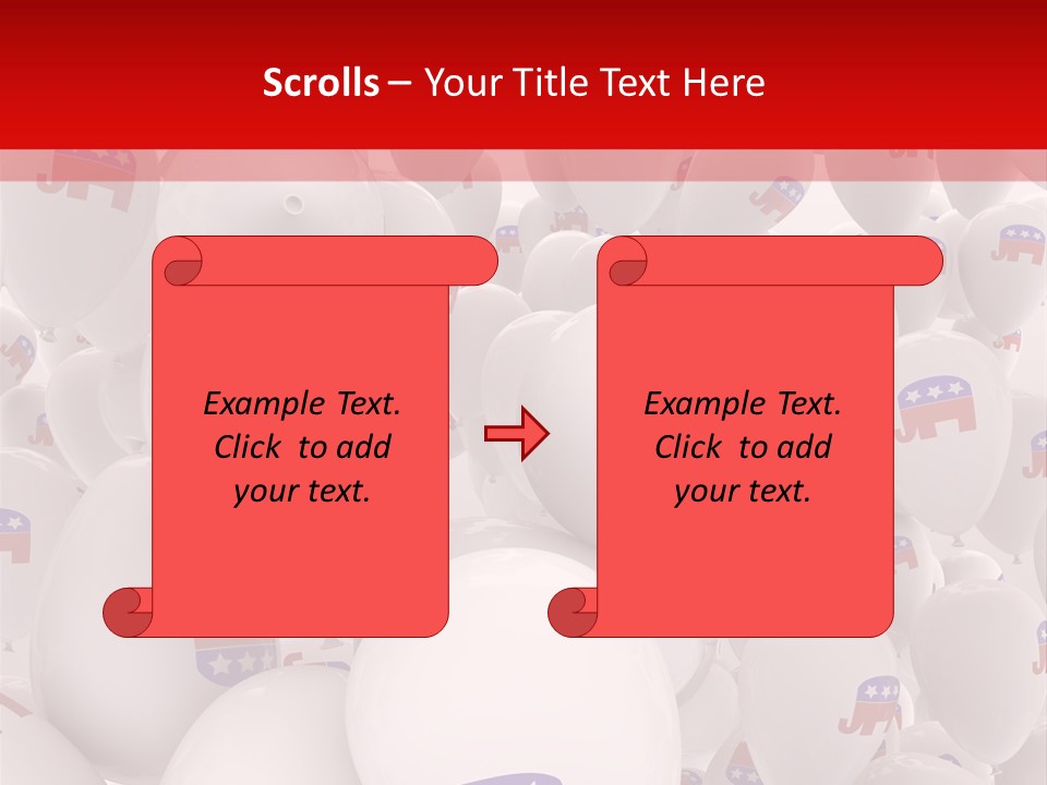 A Group Of Balloons With Republican Symbols On Them PowerPoint Template