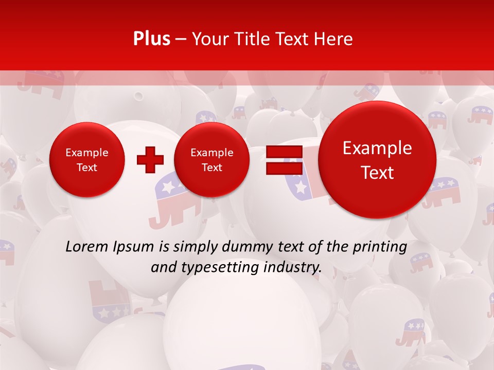 A Group Of Balloons With Republican Symbols On Them PowerPoint Template