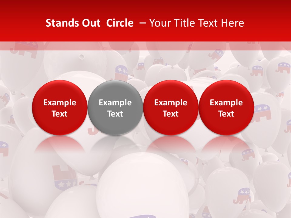 A Group Of Balloons With Republican Symbols On Them PowerPoint Template