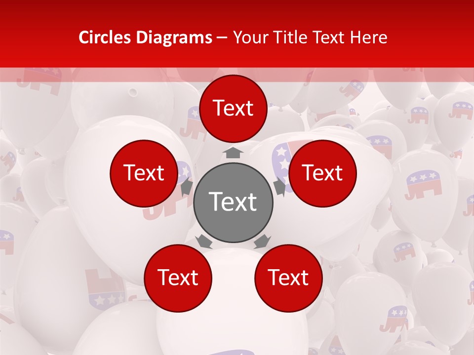 A Group Of Balloons With Republican Symbols On Them PowerPoint Template