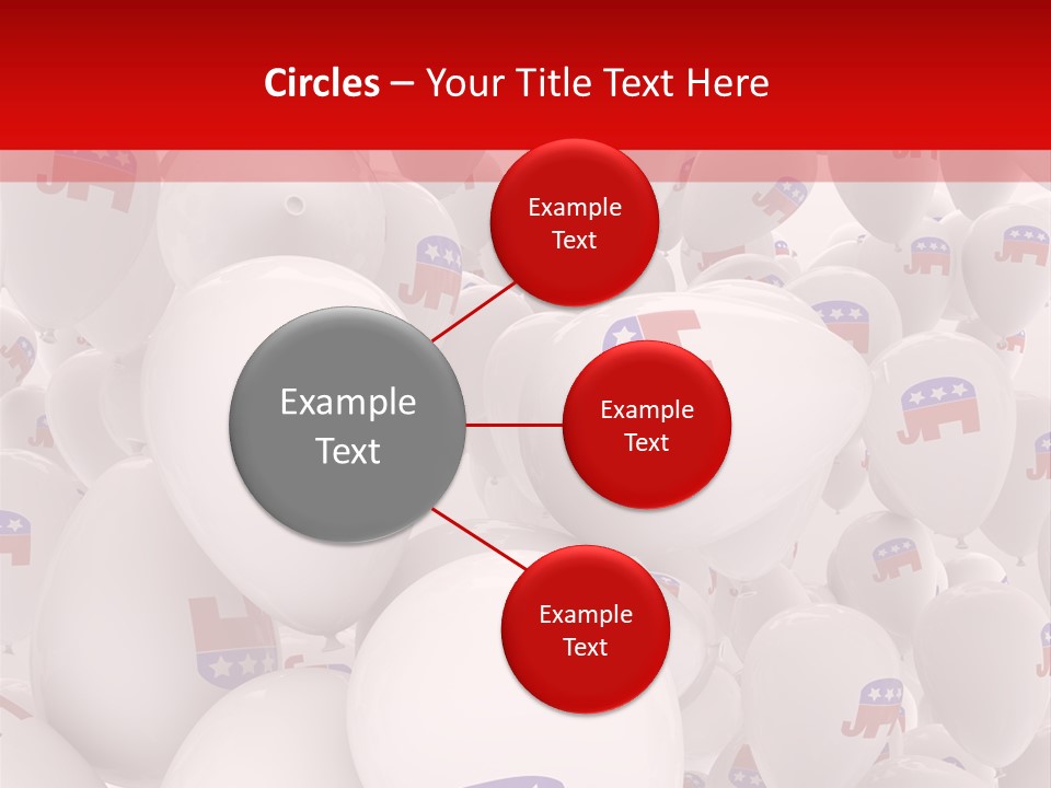 A Group Of Balloons With Republican Symbols On Them PowerPoint Template