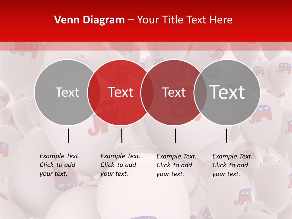 A Group Of Balloons With Republican Symbols On Them PowerPoint Template