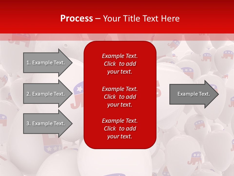 A Group Of Balloons With Republican Symbols On Them PowerPoint Template