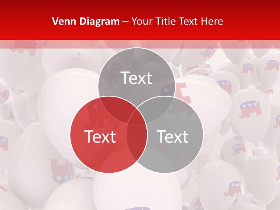 A Group Of Balloons With Republican Symbols On Them PowerPoint Template