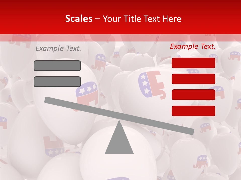 A Group Of Balloons With Republican Symbols On Them PowerPoint Template