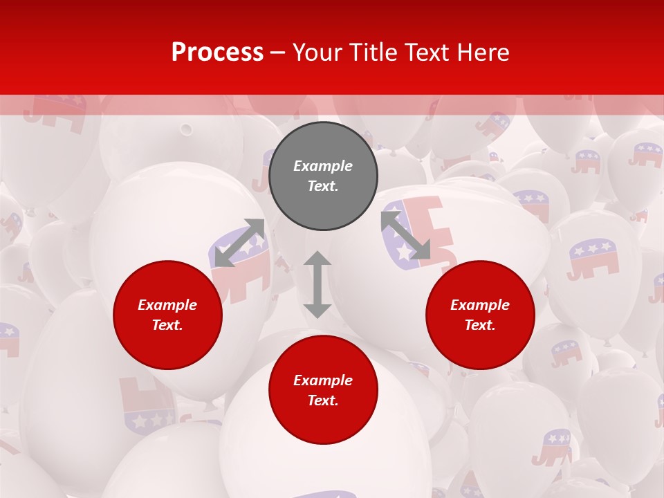 A Group Of Balloons With Republican Symbols On Them PowerPoint Template