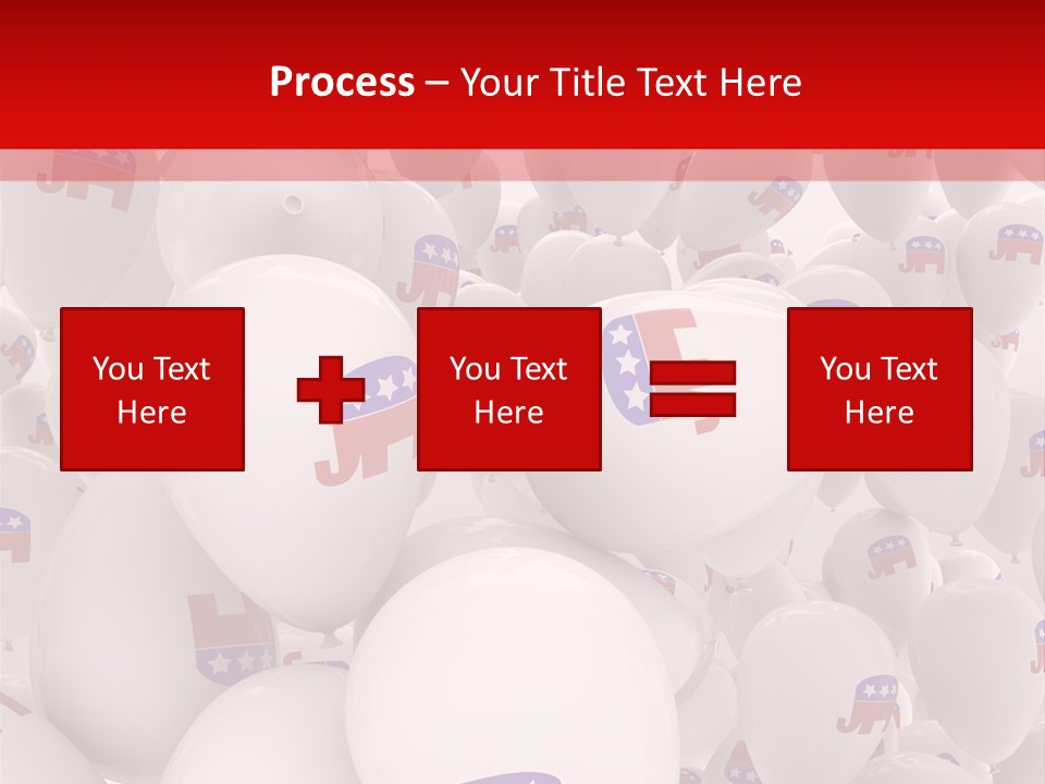 A Group Of Balloons With Republican Symbols On Them PowerPoint Template