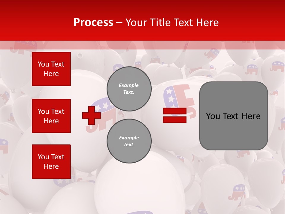 A Group Of Balloons With Republican Symbols On Them PowerPoint Template