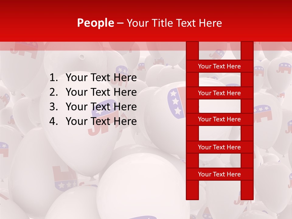 A Group Of Balloons With Republican Symbols On Them PowerPoint Template
