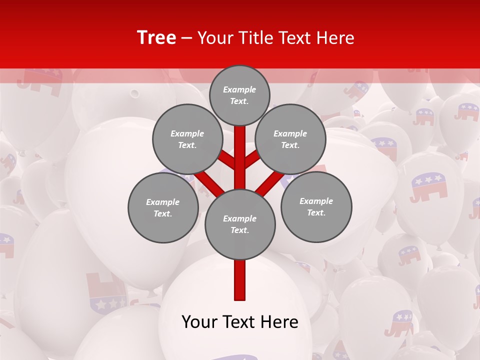 A Group Of Balloons With Republican Symbols On Them PowerPoint Template