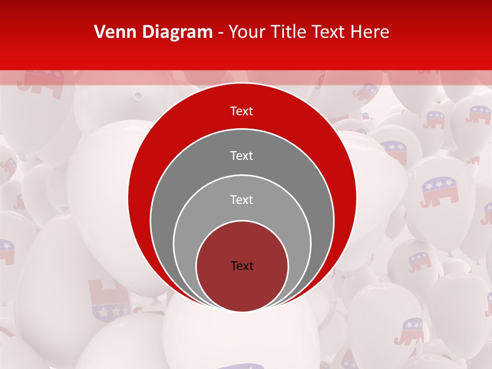 A Group Of Balloons With Republican Symbols On Them PowerPoint Template