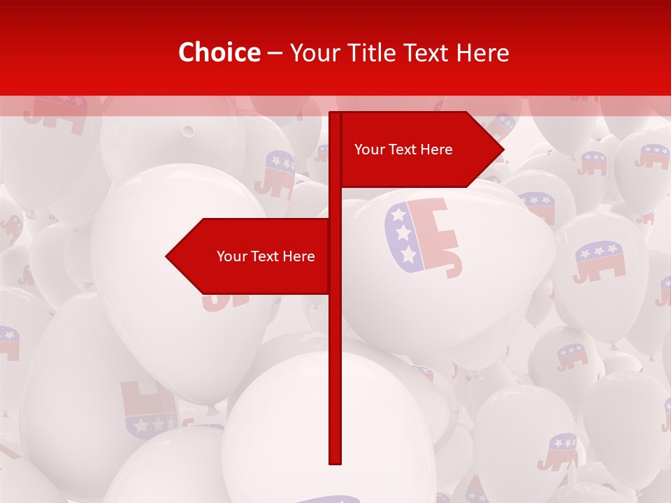 A Group Of Balloons With Republican Symbols On Them PowerPoint Template