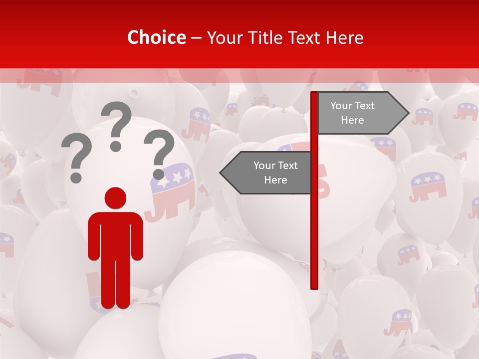 A Group Of Balloons With Republican Symbols On Them PowerPoint Template