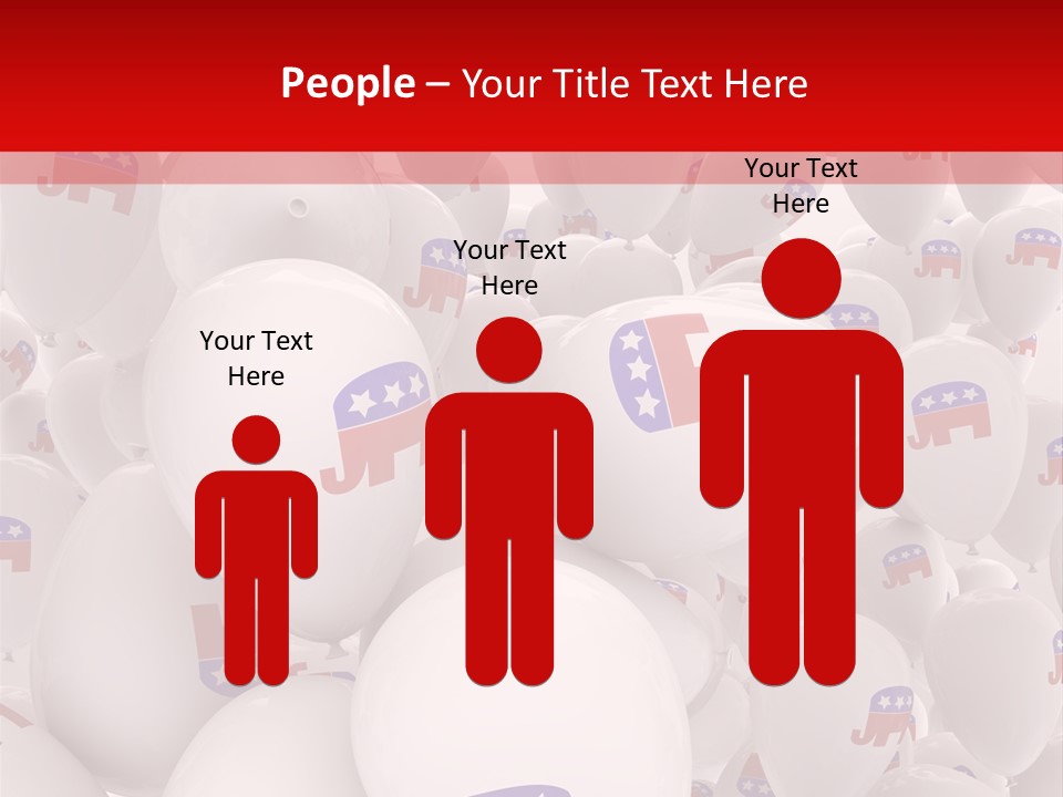 A Group Of Balloons With Republican Symbols On Them PowerPoint Template