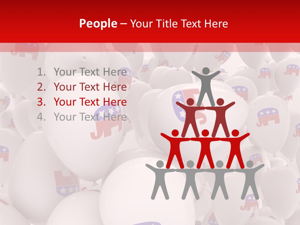 A Group Of Balloons With Republican Symbols On Them PowerPoint Template