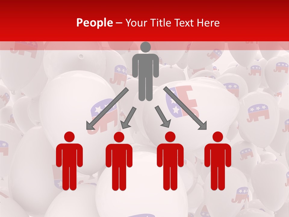 A Group Of Balloons With Republican Symbols On Them PowerPoint Template