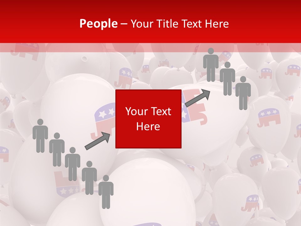 A Group Of Balloons With Republican Symbols On Them PowerPoint Template