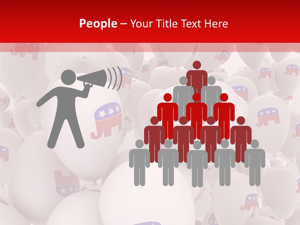 A Group Of Balloons With Republican Symbols On Them PowerPoint Template
