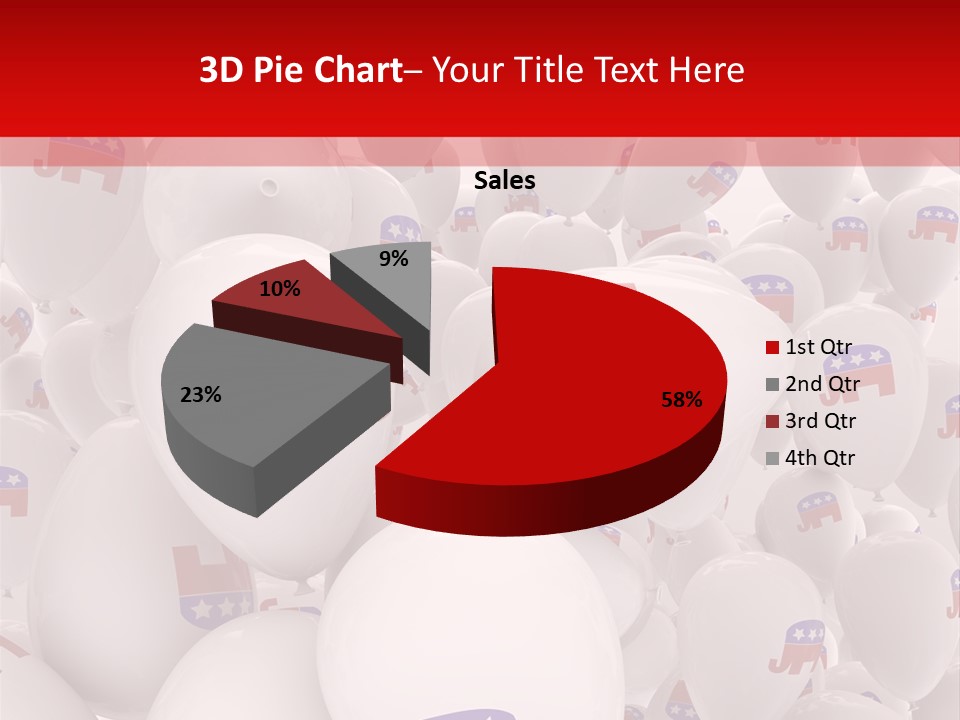A Group Of Balloons With Republican Symbols On Them PowerPoint Template