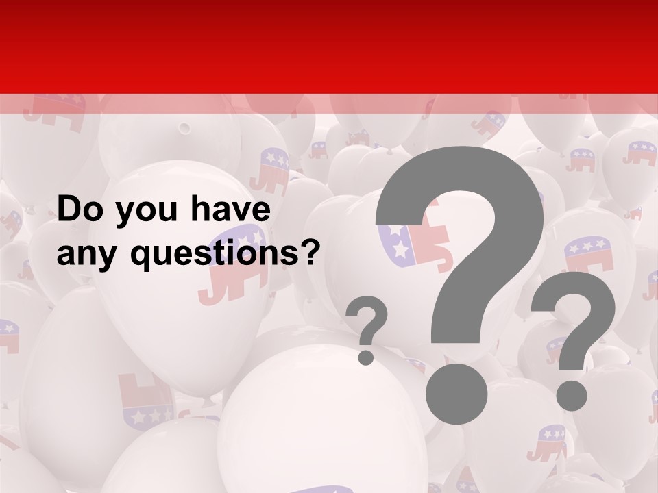 A Group Of Balloons With Republican Symbols On Them PowerPoint Template
