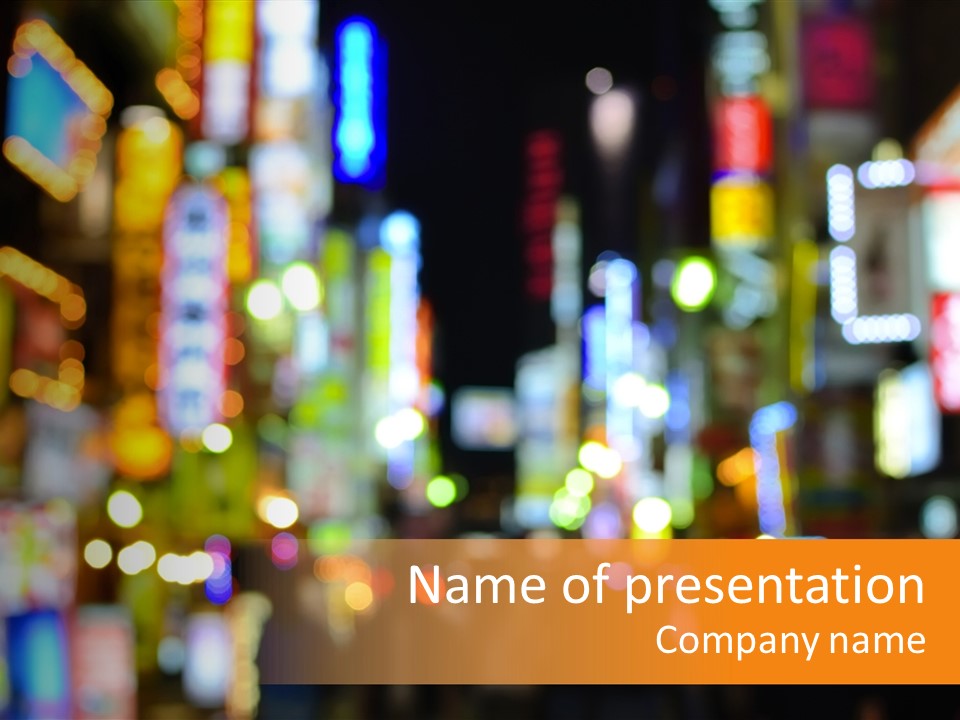 People Neon Signs Japan PowerPoint Template