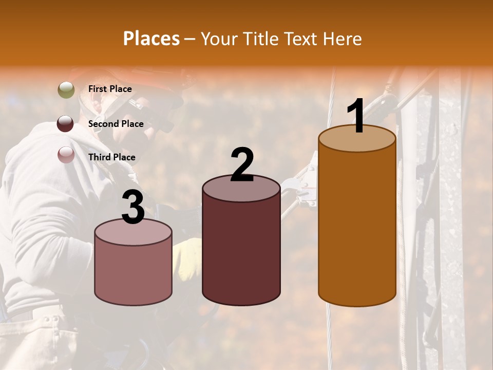 Climbing Construction Telecommunications Equipment PowerPoint Template