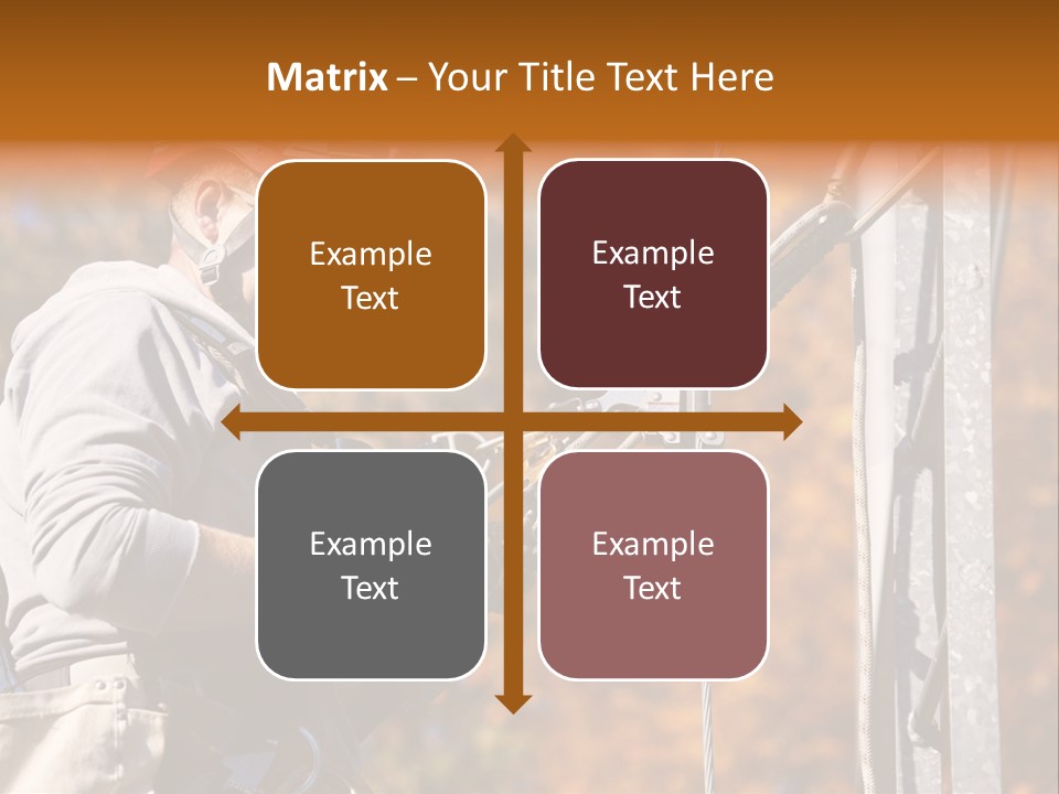 Climbing Construction Telecommunications Equipment PowerPoint Template
