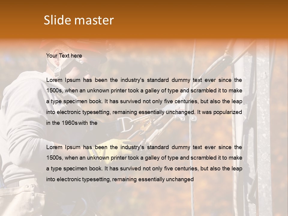 Climbing Construction Telecommunications Equipment PowerPoint Template