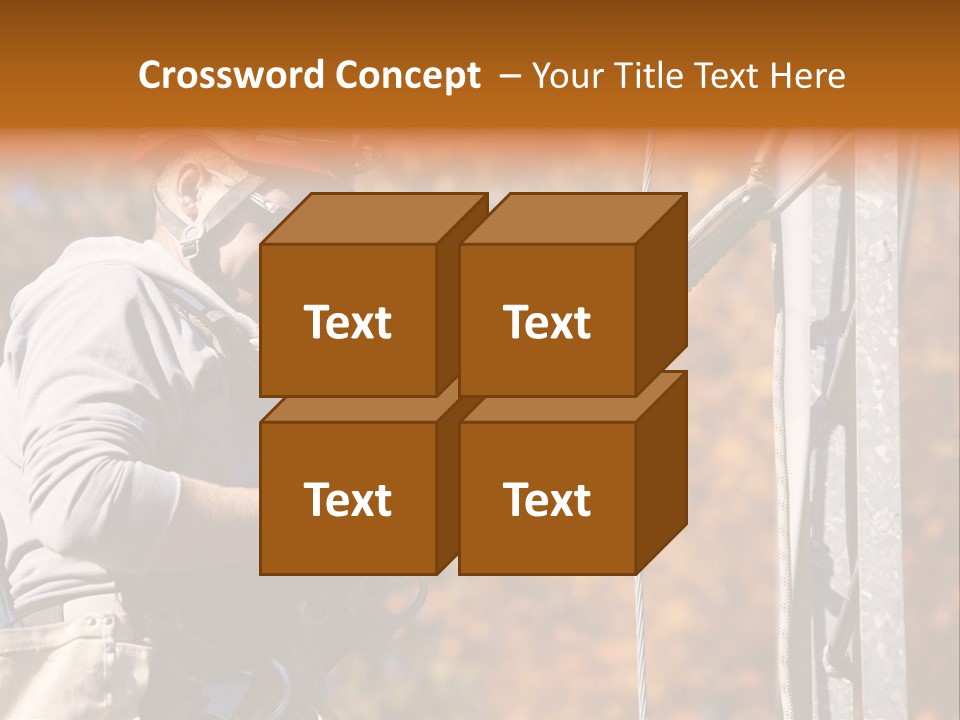 Climbing Construction Telecommunications Equipment PowerPoint Template