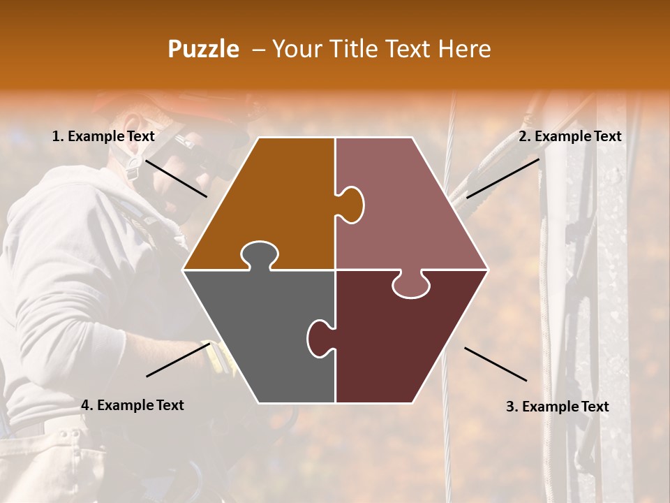 Climbing Construction Telecommunications Equipment PowerPoint Template