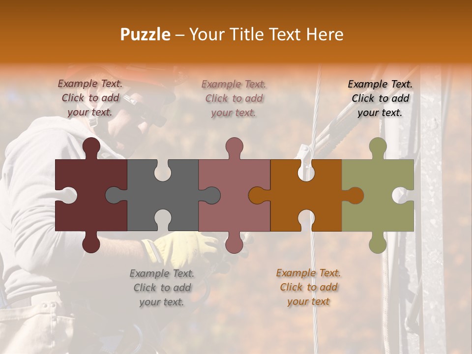 Climbing Construction Telecommunications Equipment PowerPoint Template