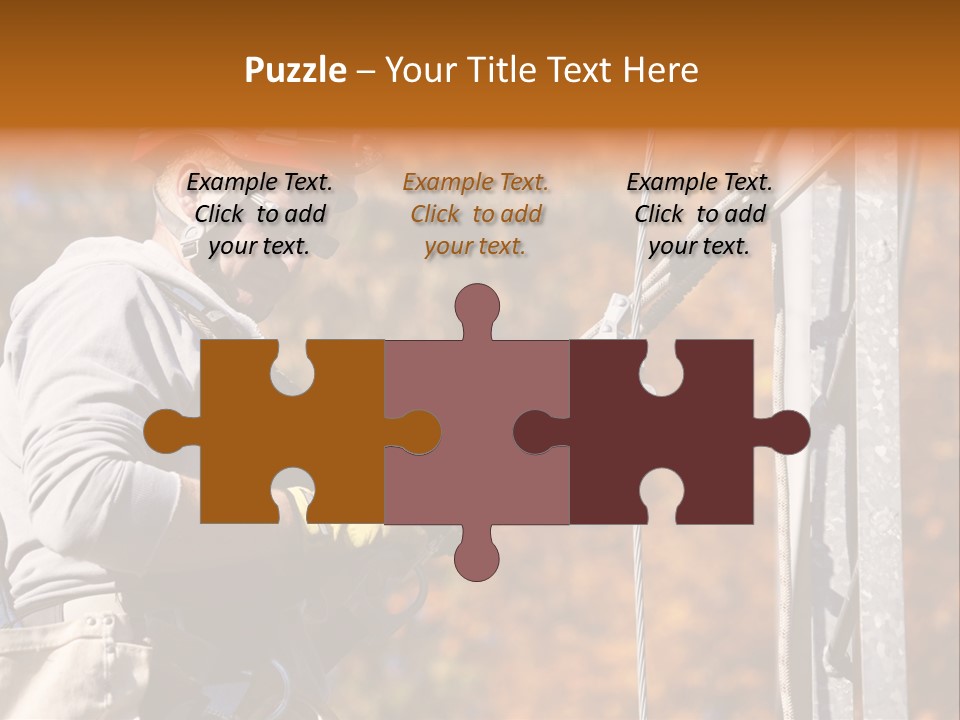 Climbing Construction Telecommunications Equipment PowerPoint Template