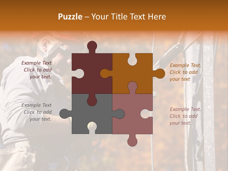 Climbing Construction Telecommunications Equipment PowerPoint Template