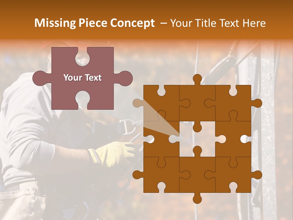 Climbing Construction Telecommunications Equipment PowerPoint Template