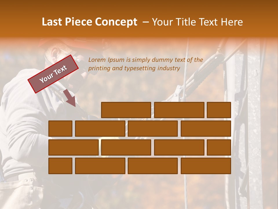 Climbing Construction Telecommunications Equipment PowerPoint Template