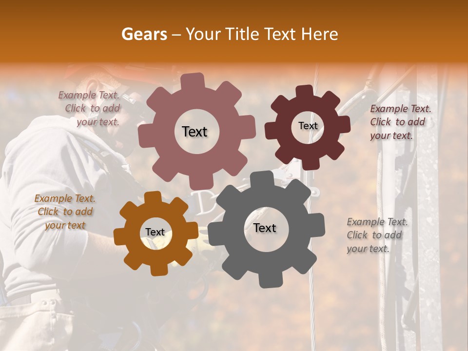 Climbing Construction Telecommunications Equipment PowerPoint Template