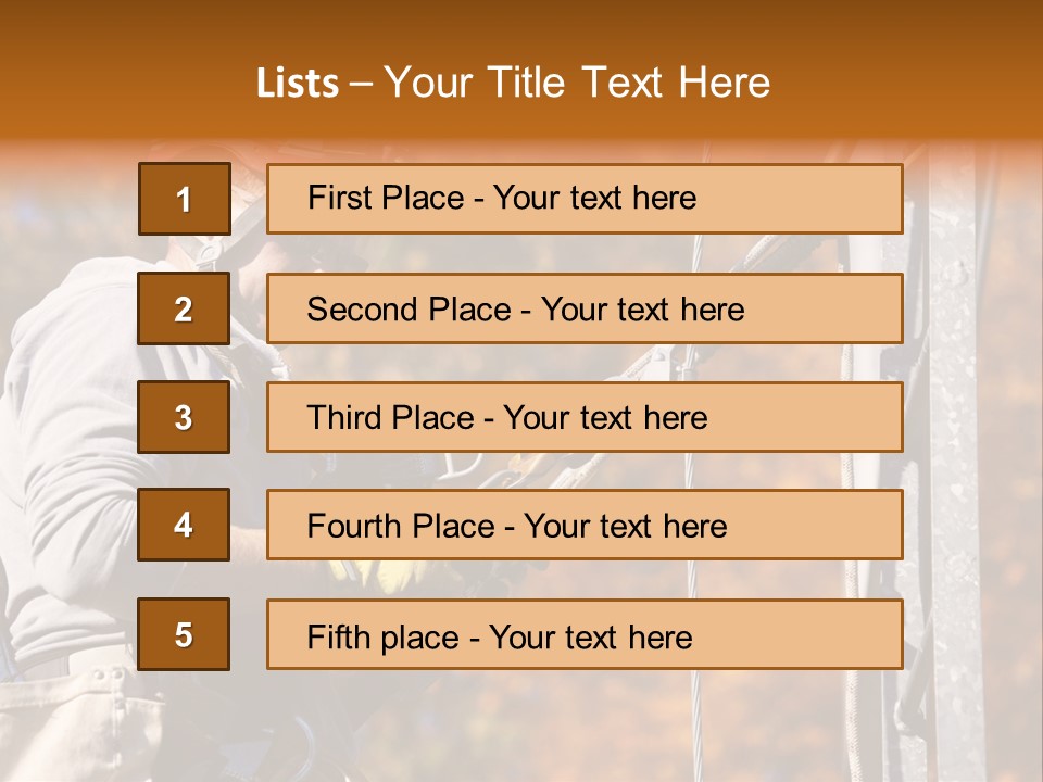 Climbing Construction Telecommunications Equipment PowerPoint Template