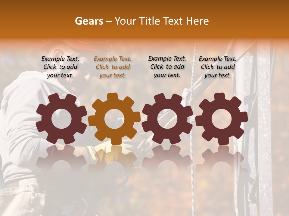 Climbing Construction Telecommunications Equipment PowerPoint Template