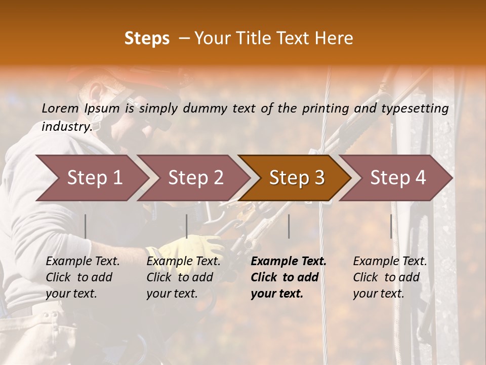 Climbing Construction Telecommunications Equipment PowerPoint Template