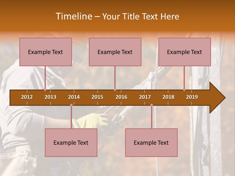 Climbing Construction Telecommunications Equipment PowerPoint Template