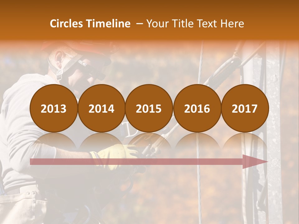 Climbing Construction Telecommunications Equipment PowerPoint Template